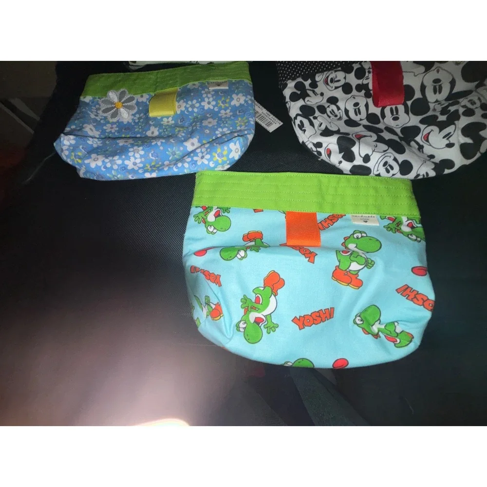 Handmade Character Fabric Pouches Mickey Mario  Pet water bowls 2 in random set